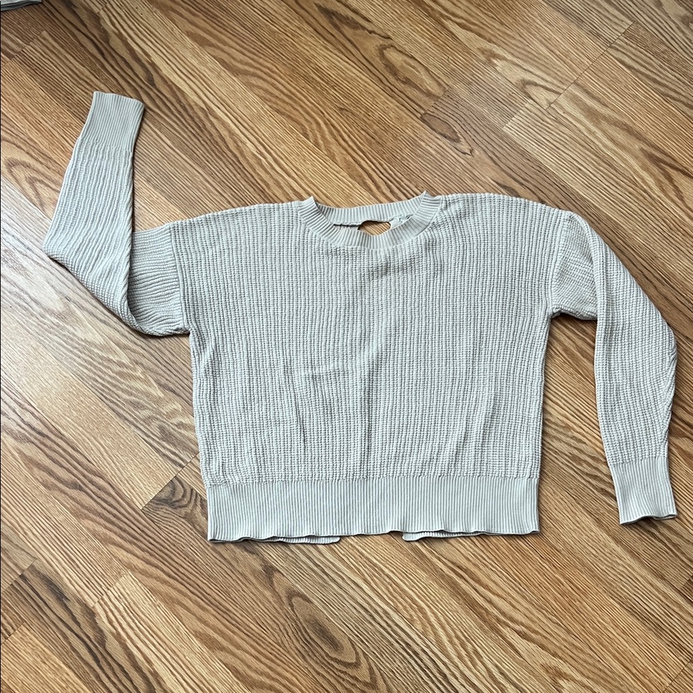 Pink Rose Beige Ribbed Knit Sweater